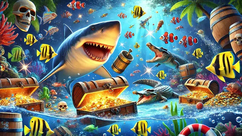 Tampilan permainan tembak ikan bawah laut di FATCAI99